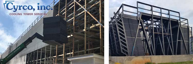 Expertly Selected and Professionally Installed or Shipped, FIlm and Splash Fill Heat Transfer Media for Repacks of Field Erected and Metal FAP Cooling Towers.