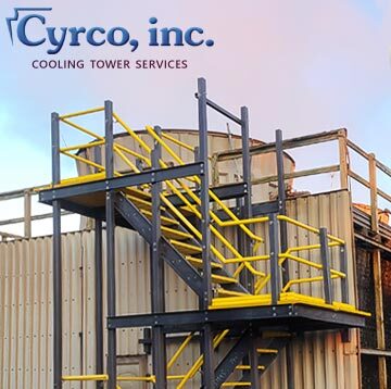 Field Erect Cooling Tower FRP Composite Staircase